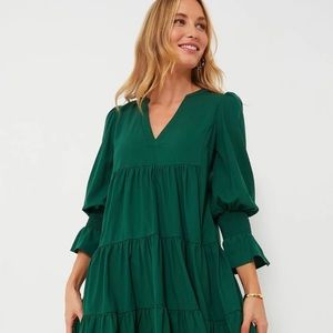 Tuckernuck POMANDER PLACE Hunter Green Crepe Kenzo Dress XS